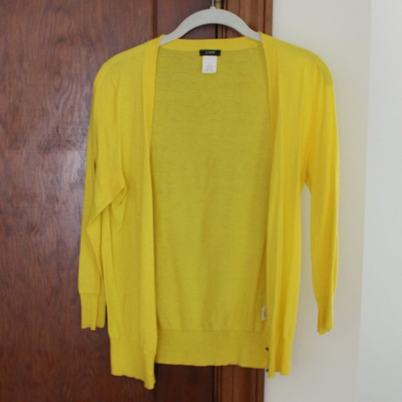 J.Crew Yellow V Neck Cardigan - Picture 1 of 4